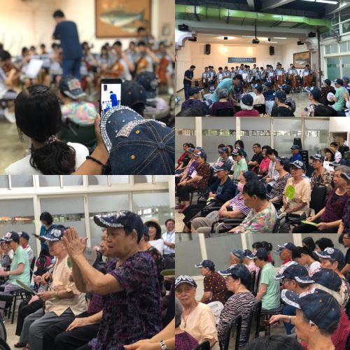 來到頭城農場,進行第二場演出。我們的觀眾,是可敬可愛的長輩們,雖然老人家狀況比較多,但熟悉的樂曲響起,依然喚起長輩們美好的回憶。